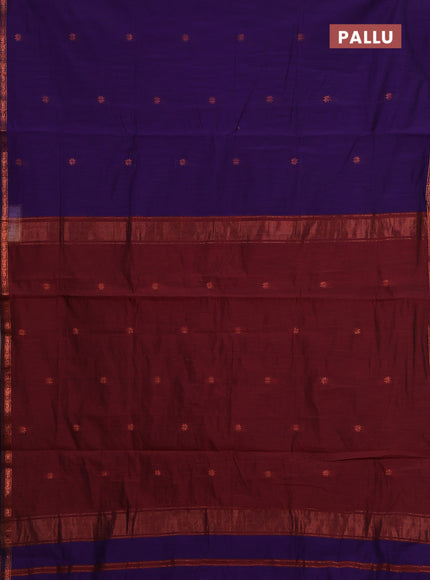Violet & Maroon Semi Maheshwari Cotton - Buttas