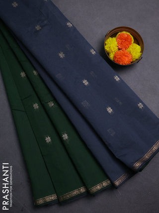 Green & Grey Semi Maheshwari Cotton - Buttas