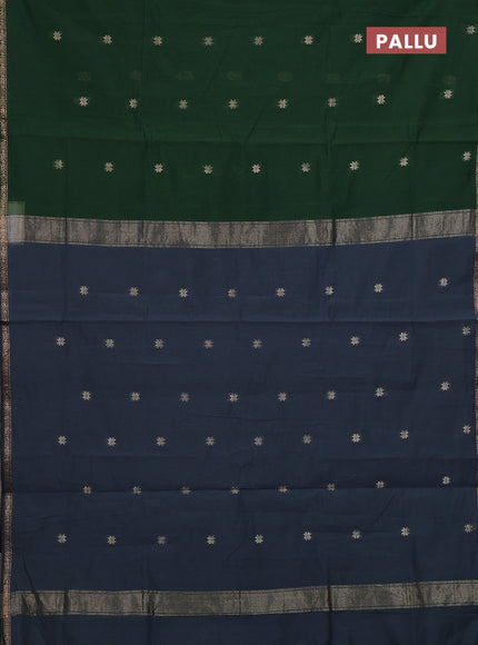 Green & Grey Semi Maheshwari Cotton - Buttas