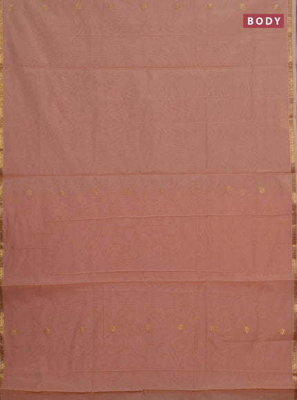 Peach & Orange Semi Maheshwari Cotton - Buttas