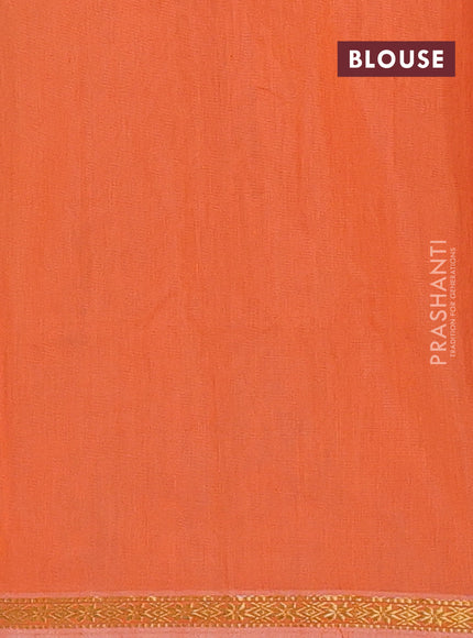 Peach & Orange Semi Maheshwari Cotton - Buttas
