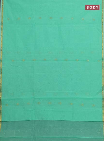 Teal Green & Green Semi Maheshwari Cotton - Buttas