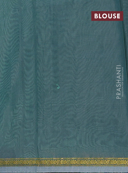 Teal Green & Green Semi Maheshwari Cotton - Buttas