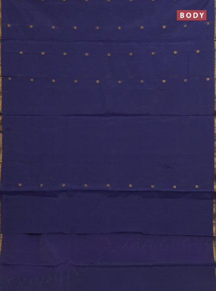 Navy Blue & Lavender Semi Maheshwari Cotton - Buttas