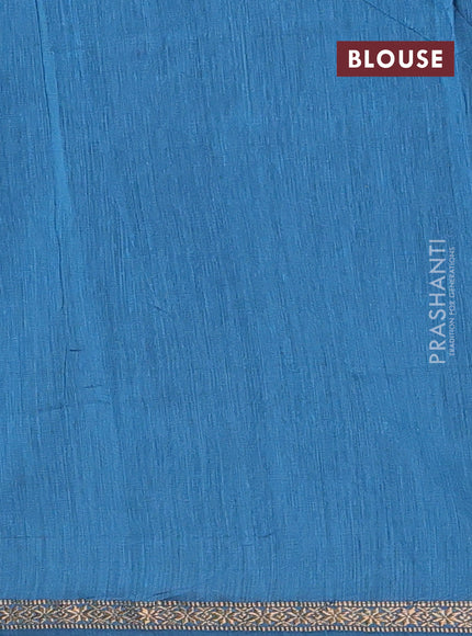 Peacock Green & Blue Semi Maheshwari Cotton - Buttas