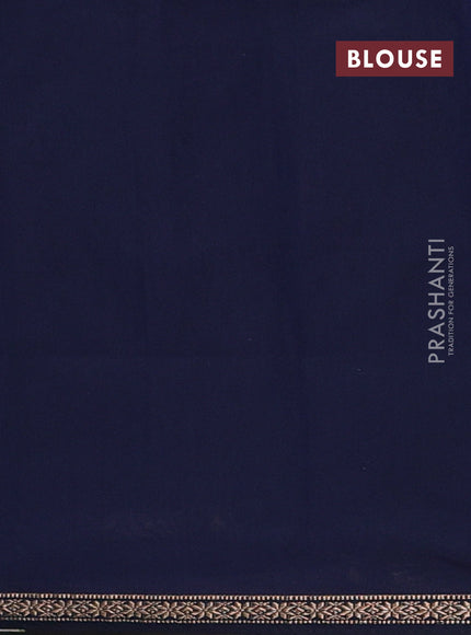 Green & Navy Blue Semi Maheshwari Cotton - Buttas