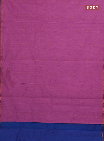 Pink & Blue Semi Maheshwari Cotton - Buttas
