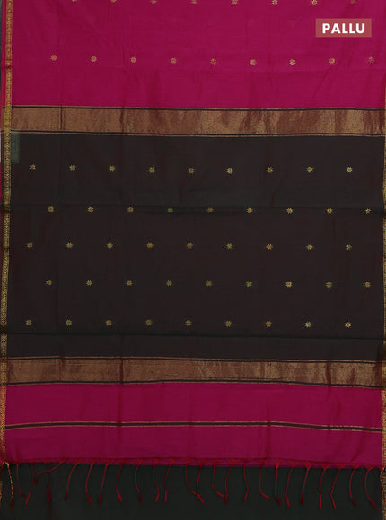 Pink & Green Semi Maheshwari Cotton - Buttas