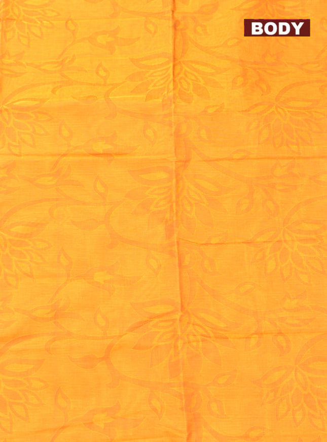 Coimbatore Cotton Yellow Emboss Saree with Thread Woven Border