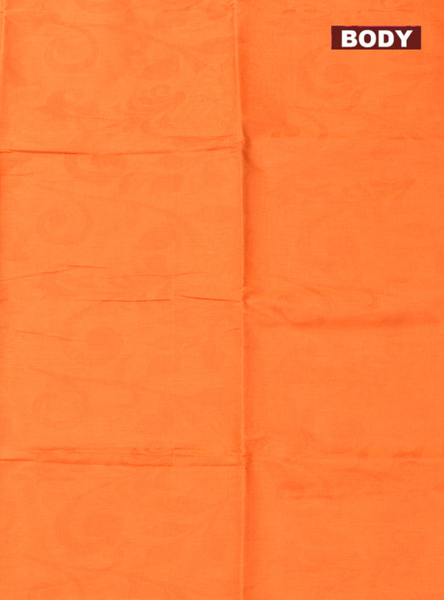 Coimbatore Cotton Orange Emboss Saree with Thread Woven Border