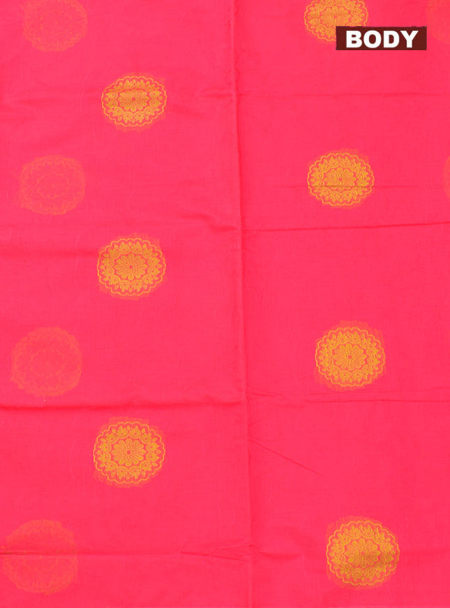 Coimbatore Cotton Red Butta Saree with Thread Woven Border