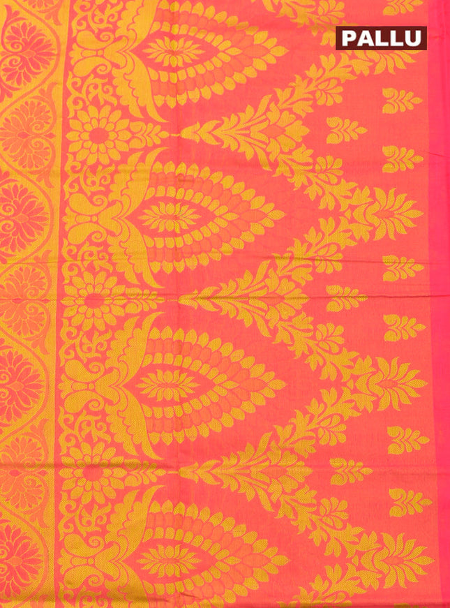 Coimbatore Cotton Red Butta Saree with Thread Woven Border