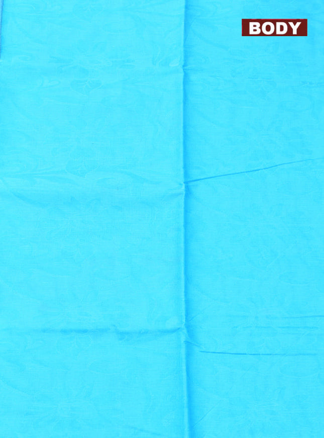 Coimbatore Cotton Blue Emboss Saree with Thread Woven Border