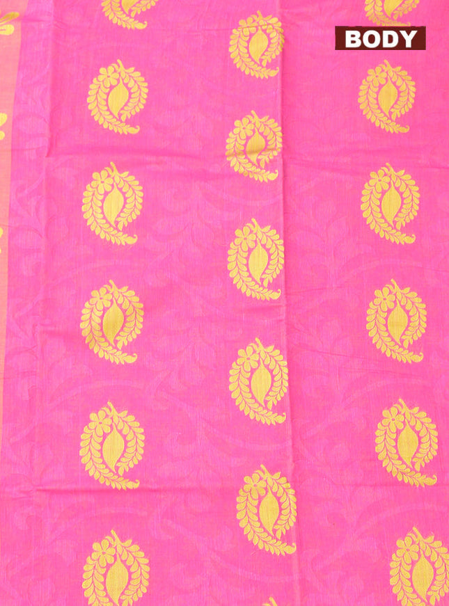 Coimbatore Cotton Pink Butta Saree with Thread Woven Border