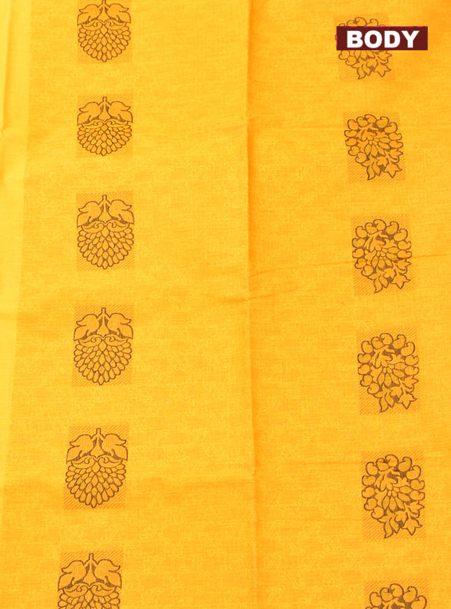 Coimbatore Cotton Yellow Butta Saree with Thread Woven Border