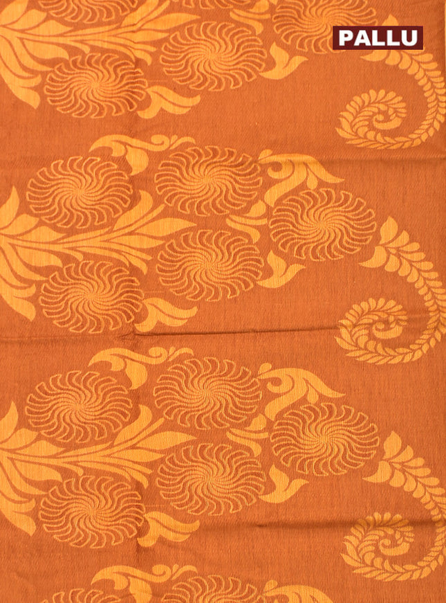 Coimbatore Cotton Brown and Sandal Shade Allself Saree with Thread Woven Border