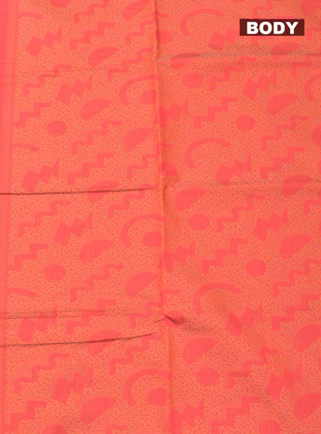 Coimbatore Cotton Grey and Red Shade Allself Saree with Thread Woven Border