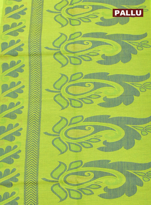 Coimbatore Cotton Green Emboss Saree with Thread Woven Border