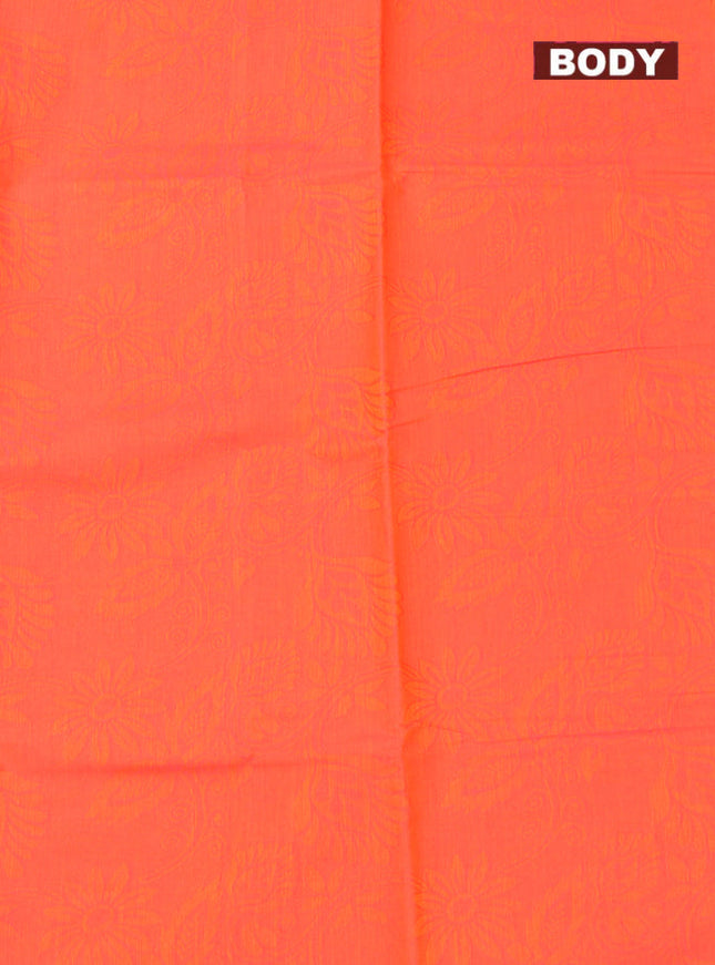 Coimbatore Cotton Red Emboss Saree with Thread Woven Border