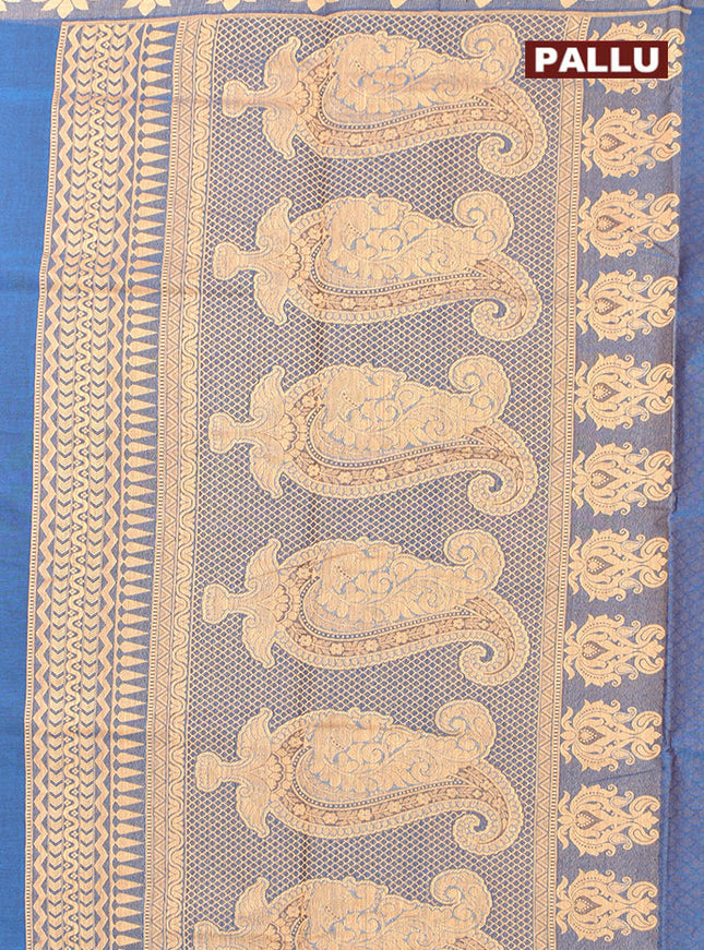 Coimbatore Cotton Blue Butta Saree with Thread Woven Border