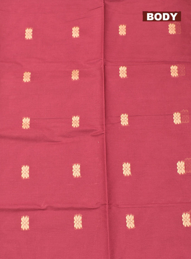 Coimbatore Cotton Maroon Butta Saree with Plain Border