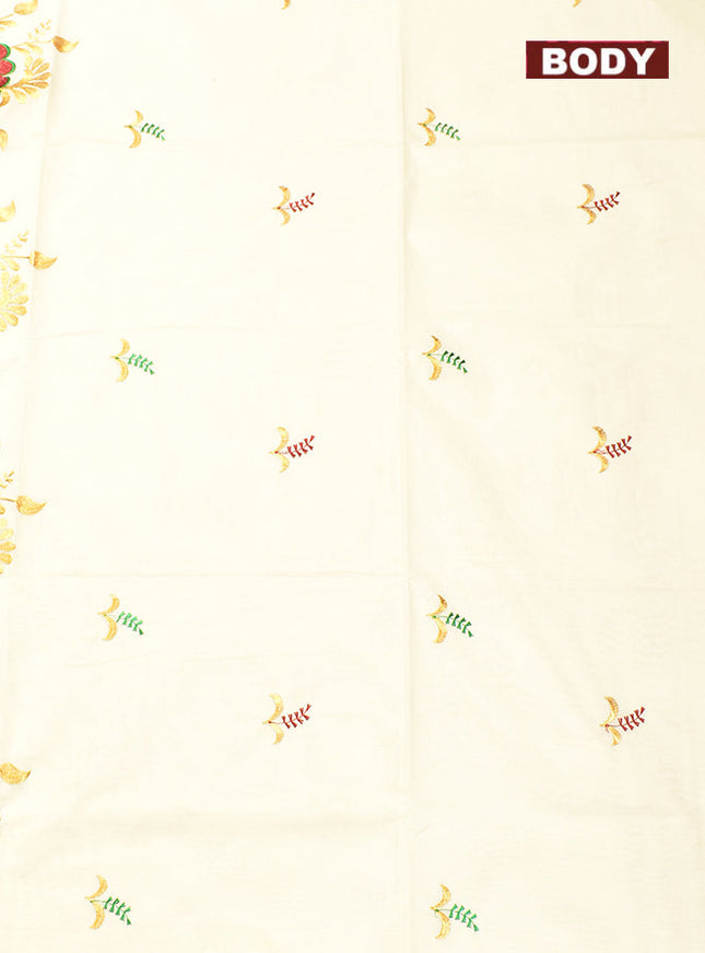 Coimbatore Cotton Off white Kerala Kasavu Saree