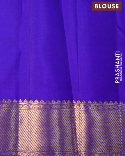 Pure kanchipuram silk saree royal blue with allover zari woven brocade weaves and zari woven border