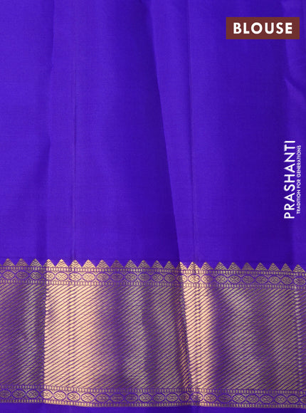 Pure kanchipuram silk saree royal blue with allover zari woven brocade weaves and zari woven border