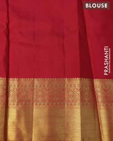 Pure kanchipuram silk saree deep maroon with allover zari woven brocade weaves and zari woven border