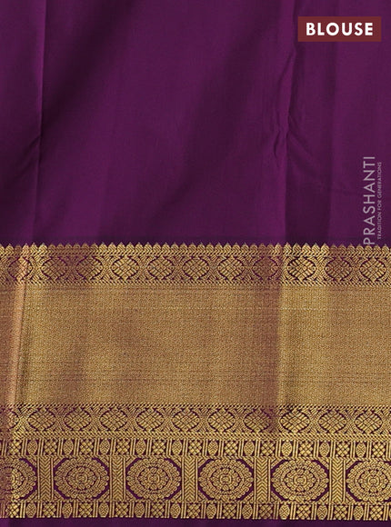 Pista Green & Purple Semi Kanchipuram Silk - Korvai