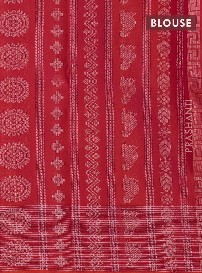 Pure soft silk saree lime yellow and dual shade of pinkish orange with allover small checked pattern and long zari woven border