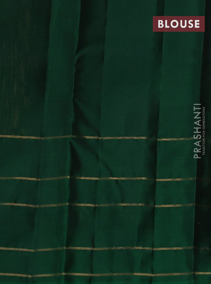 Pure soft silk saree mustard yellow and green with allover zari weaves and zari woven butta border