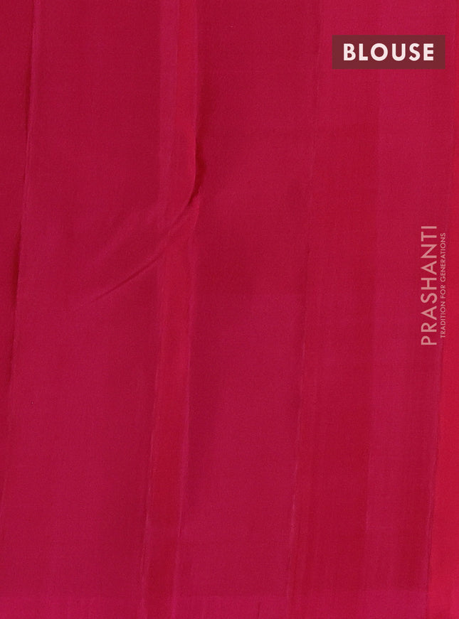 Pure soft silk saree lime green and pink with allover checked pattern and zari woven butta border