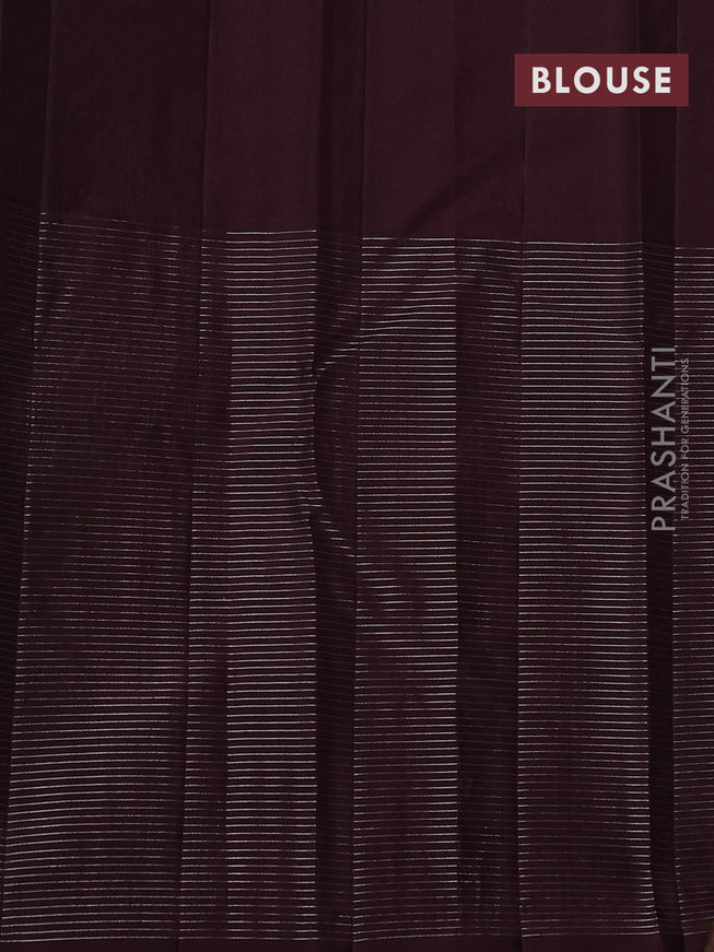 Pure soft silk saree pastel lavender and wine shade with allover zari weaves and long zari woven border