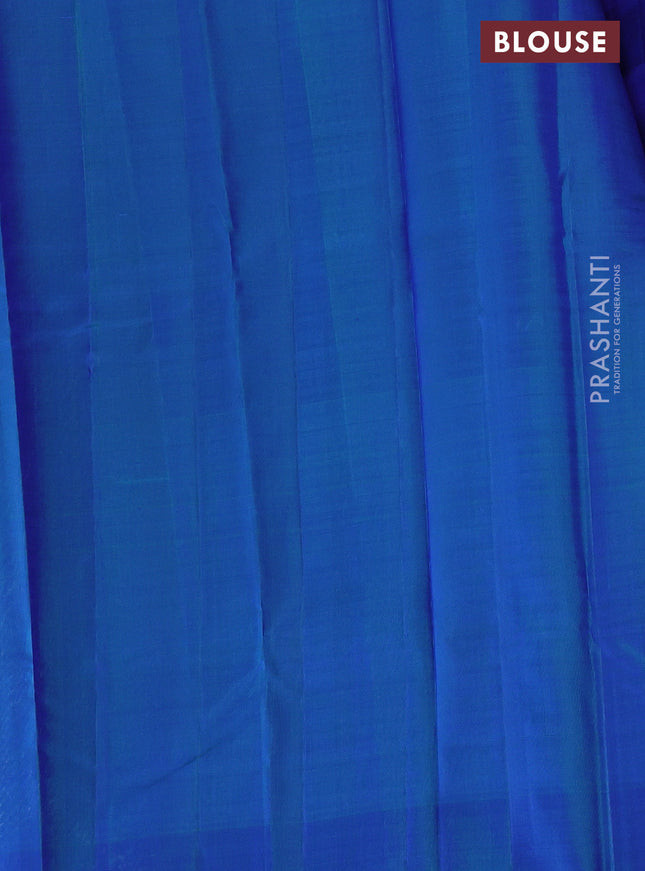 Pure soft silk saree pastel blue and dual shade of blue with allover zari weaves and zari woven butta border