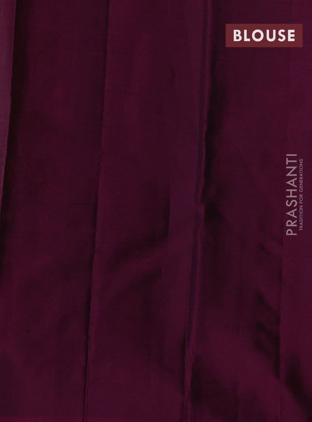 Pure soft silk saree pista green and dark magenta pink with allover self emboss in borderless style