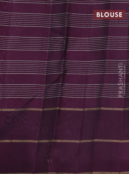 Pure soft silk saree light pink and wine shade with allover silver zari checks and zari woven border
