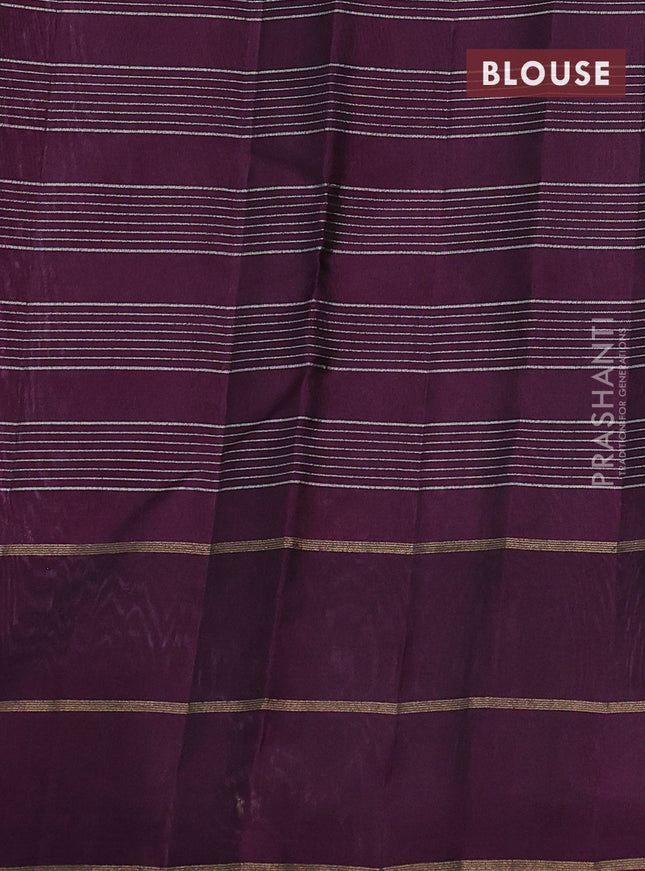 Pure soft silk saree light pink and wine shade with allover silver zari checks and zari woven border
