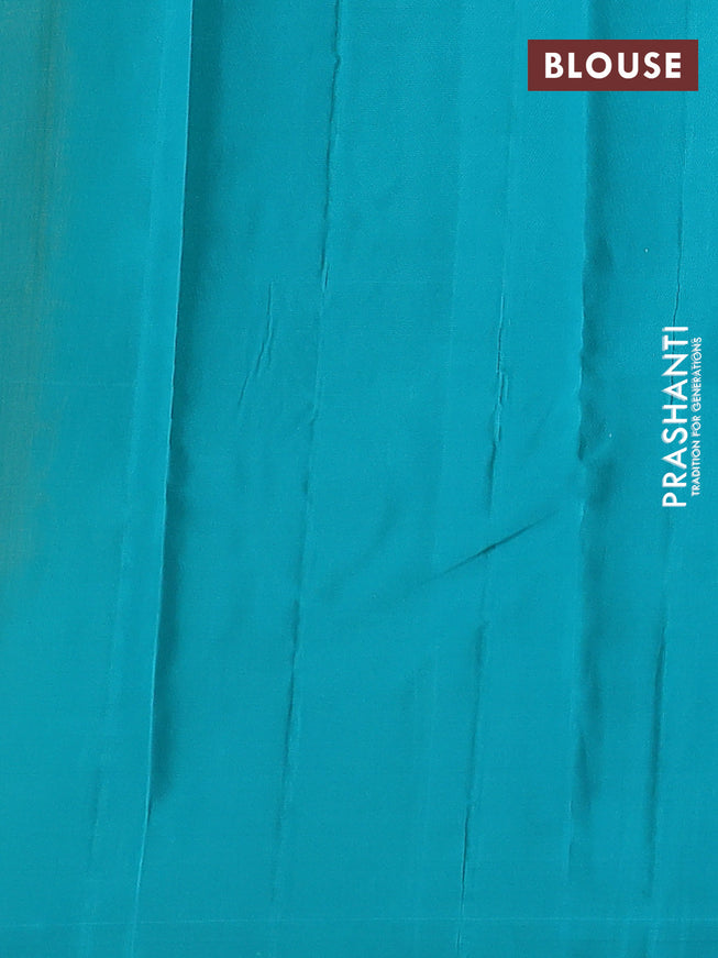 Pure soft silk saree mustard yellow and teal blue with allover self emboss in borderless style