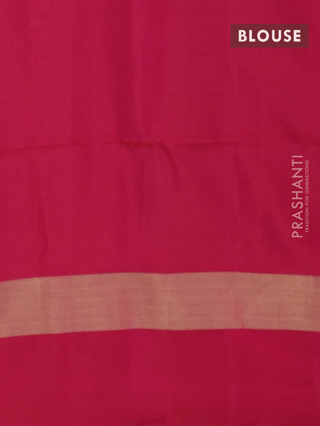 Pure soft silk saree lime green and pink with silver and zari woven paisley buttas and zari woven border