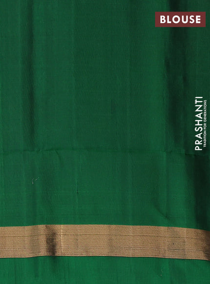 Pure soft silk saree dual shade of pink and green with allover zari woven buttas and zari woven border