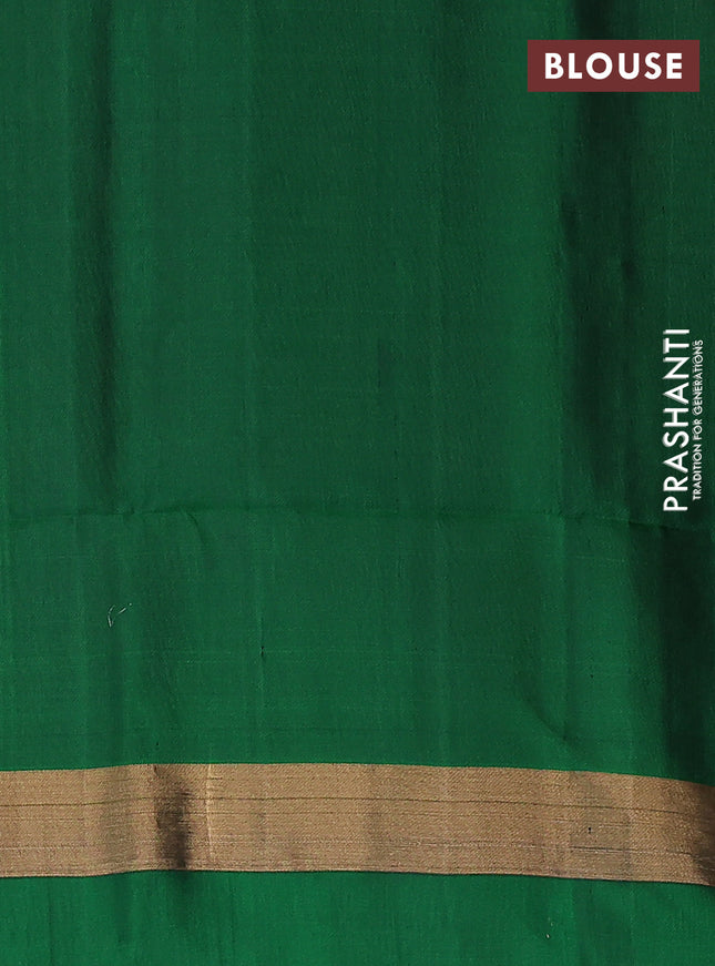 Pure soft silk saree dual shade of pink and green with allover zari woven buttas and zari woven border