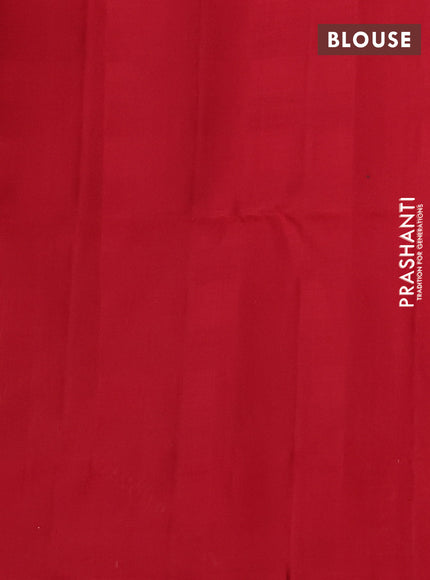 Pure soft silk saree red and mustard yellow with allover checked pattern & zari woven buttas and simple border