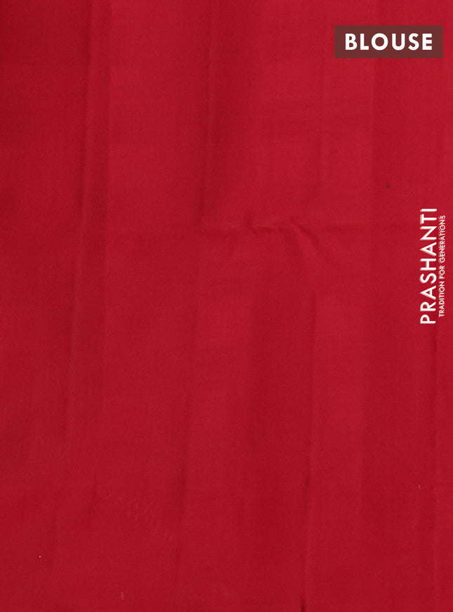 Pure soft silk saree red and mustard yellow with allover checked pattern & zari woven buttas and simple border