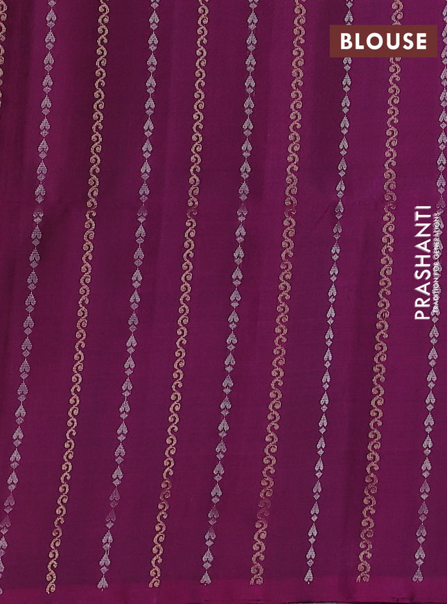 Pure soft silk saree bottle green and pink witn zari woven buttas and zari woven butta border