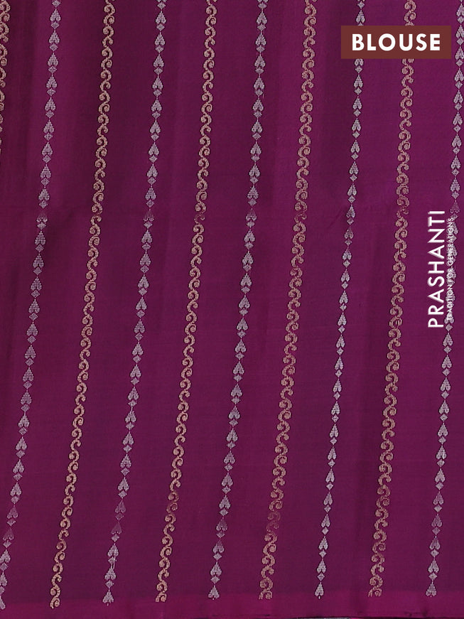 Pure soft silk saree bottle green and pink witn zari woven buttas and zari woven butta border