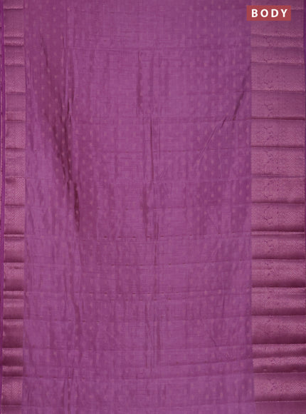 Semi raw silk saree lavender shade with allover pink zari woven buttas and pink zari woven border