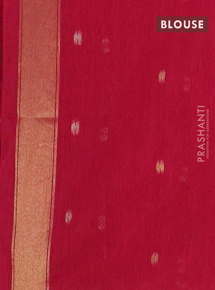 Semi jute linen saree pink with zari woven floral buttas and zari woven border