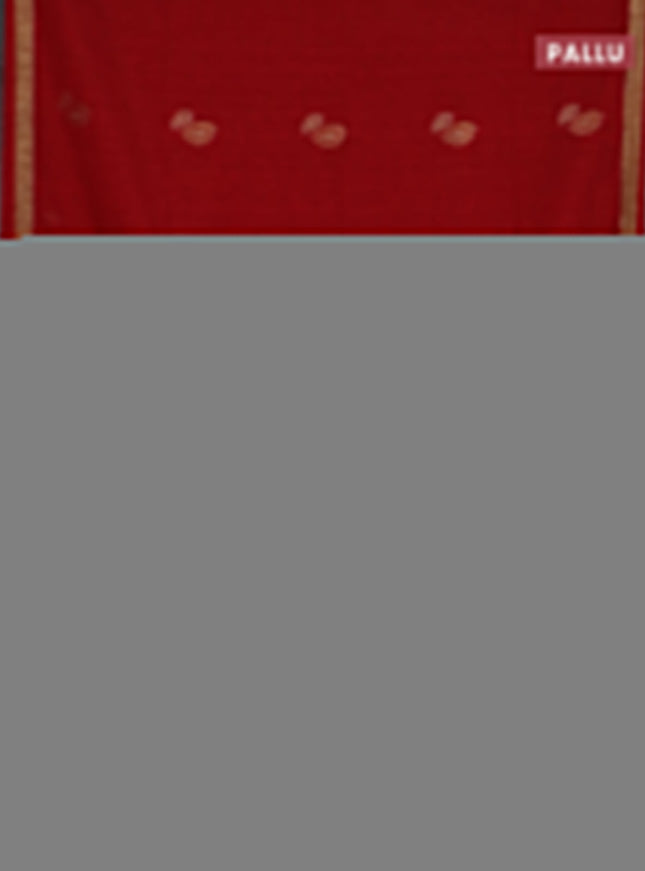 Semi jute linen saree red with silver & gold zari woven buttas and zari woven border