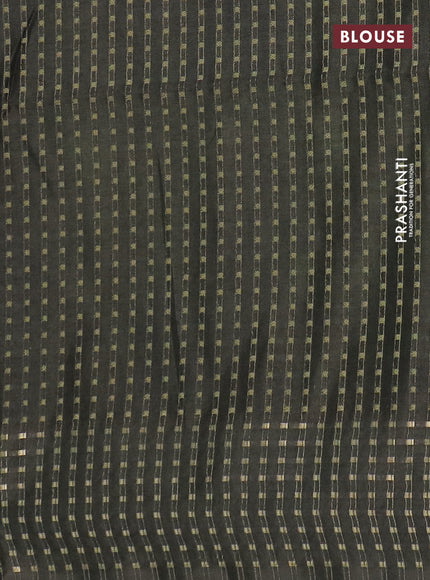 Semi tussar saree sap green with floral prints and zari woven pallu